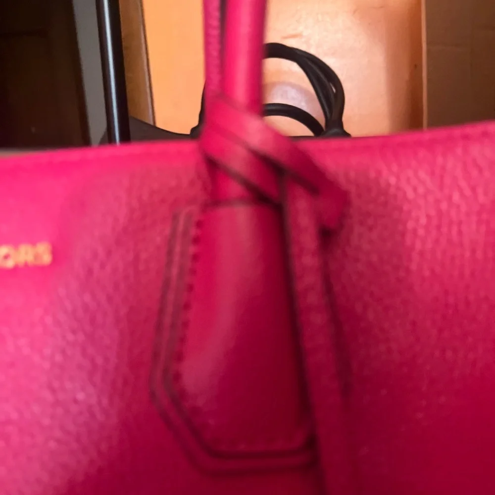 Michael Kors Pink Structured Tote Bag with Charm